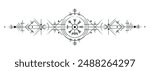 Vegvisir magic navigation compass hand drawn style. Ancient viking sign in art deco. The Asatru used many symbols in accordance to Norse mythology, widely used in Viking society. Esoteric logo icon