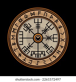vegvisir norse compass, vector EPS 10