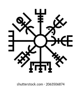 Vegvisir Viking Compass line icon. Clipart image isolated on white background