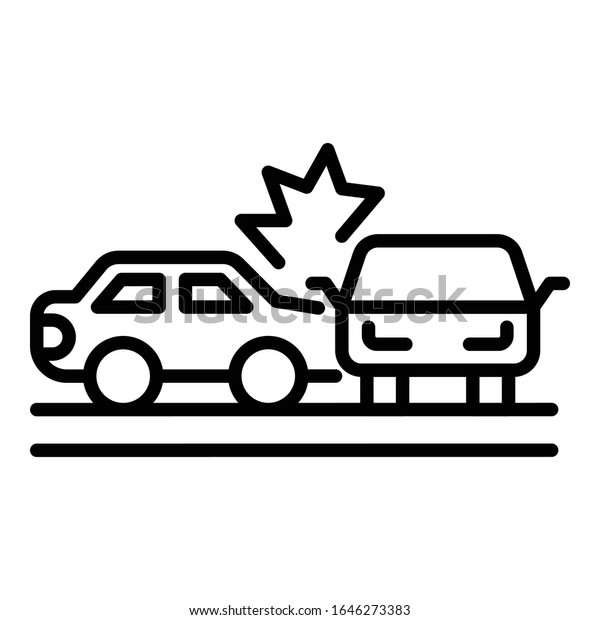 Vehicle accident icon.\
Outline vehicle accident vector icon for web design isolated on\
white background