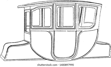 Vehicle Body Without Wheels just the metal framework which is usually tested at factories for standards before being shipped to the following production line, vintage line drawing or engraving