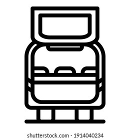 Vehicle boot icon. Outline vehicle boot vector icon for web design isolated on white background