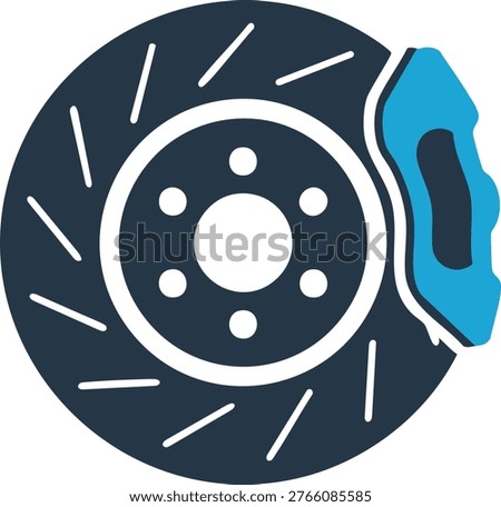Vehicle Brake Disk and Brake Caliper Icon