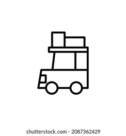 Vehicle, Car, Automobile Line Icon, Vector, Illustration, Logo Template. Suitable For Many Purposes.