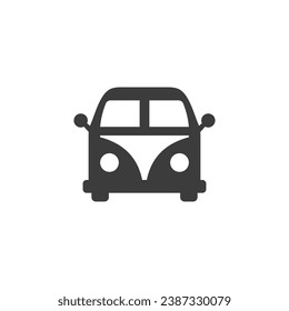Vehicle Car Icon Vector Isolated Black and White Design Graphic