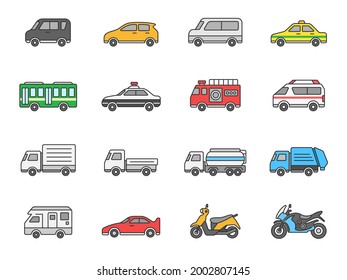 Vehicle car illustration icon set.