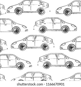 vehicle car motor transport pattern design hand drawing