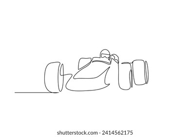 vehicle car racing sport one line art design