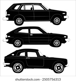 Vehicle car silhouette shape drawing Vol 01