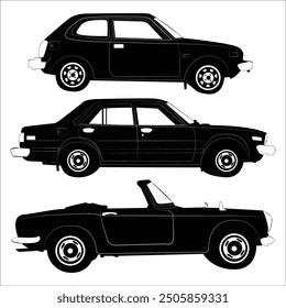 Vehicle car silhouette shape drawing Vol 02