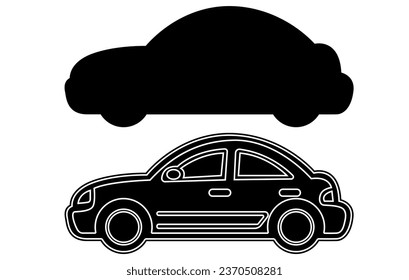 Vehicle Car Silhouette. Vehicle car Silhouette vector.
