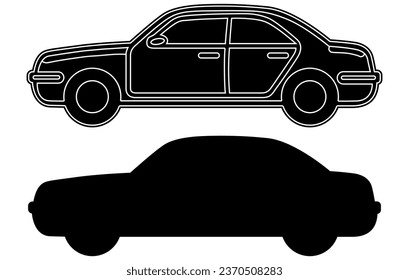 Silhouette de Vehículo. Vehículo vehículo Vehículo Vector de silueta.
