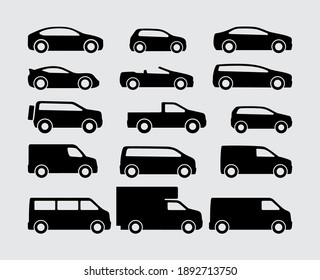 Vehicle Car Vector Icons Set