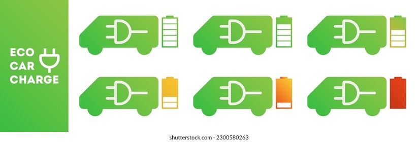 Vehicle charge level. A sign an energy station. Ecological fuel icon set, green fuel vector, energy sign and symbol concept on white background