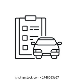 Vehicle cleaning menu linear icon. Car wash. Thin line customizable illustration. Contour symbol. Vector isolated outline drawing. Editable stroke