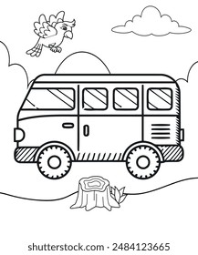 Vehicle colorin page for kids