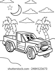 Vehicle colorin page for kids