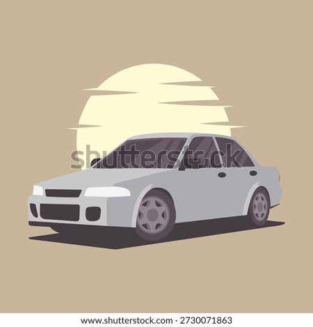 Vehicle Compact Car Vector Art Illustration