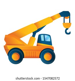 Vehicle crane icon. Cartoon of vehicle crane vector icon for web design isolated on white background