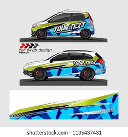 vehicle decal graphic kit design. abstract lines with camouflage background for car vinyl sticker wrap
