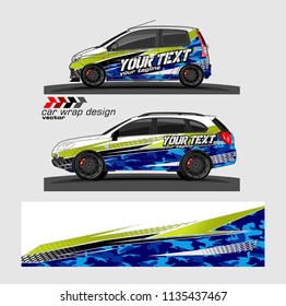 vehicle decal graphic kit design. abstract lines with camouflage background for car vinyl sticker wrap