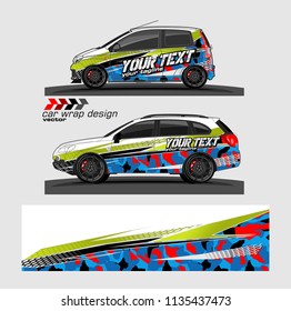 vehicle decal graphic kit design. abstract lines with camouflage background for car vinyl sticker wrap