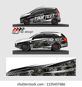 vehicle decal graphic kit design. abstract lines with camouflage background for car vinyl sticker wrap