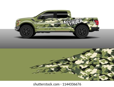 Vehicle decal wrap design, truck, car and cargo van vector. Graphic abstract stripe background designs for vehicle, race, advertisement, adventure and livery car.