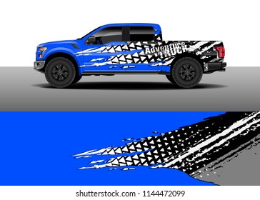 Vehicle decal wrap design, truck, car and cargo van vector. Graphic abstract stripe background designs for vehicle, race, advertisement, adventure and livery car.