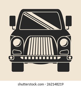 Vehicle design over beige background, vector illustration.