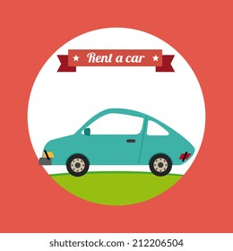 Vehicle design over red background, vector illustration