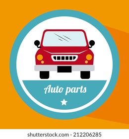 Vehicle design over yellow background, vector illustration