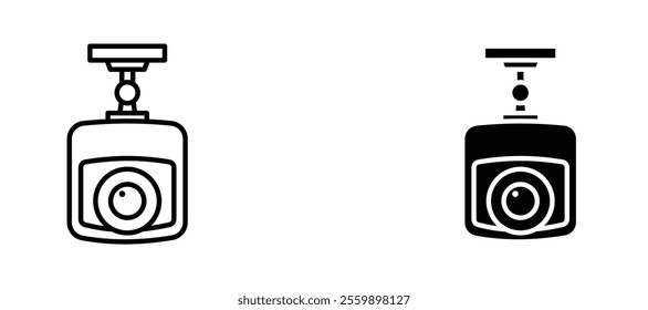 Vehicle dvr camera Icon set in black color for ui designs