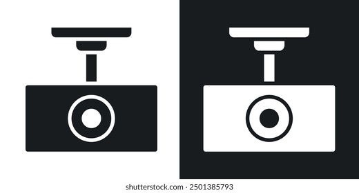 Vehicle dvr camera icon in solid style