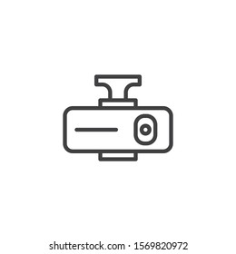 Vehicle dvr camera line icon. linear style sign for mobile concept and web design. Hd dvr recorder outline vector icon. Symbol, logo illustration. Vector graphics