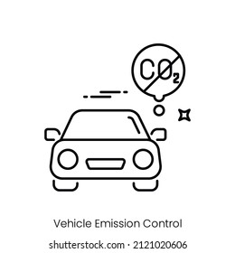 vehicle emission control icon. Outline style icon design isolated on white background