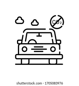 Vehicle Emission Control vector illustration. Technology & Smart Working symbol line icon. 