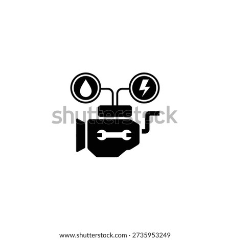 Vehicle engine warning light icon depicting oil and electrical issues