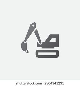 Vehicle Excavator Construction Icon Symbol Illustration Vector