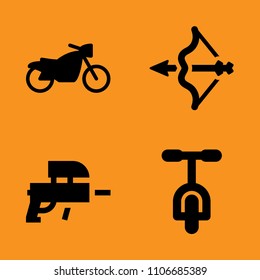 vehicle, extreme, paintballing and packaging icons set. Vector illustration for web and design