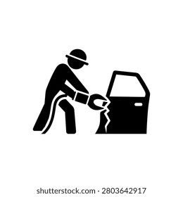 Vehicle Extrication Rescue Tools Icon Isolated On White Background