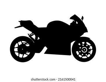 Motocicleta rápida de vehículos, Ilustración del vector Silhouette de moto deportiva.