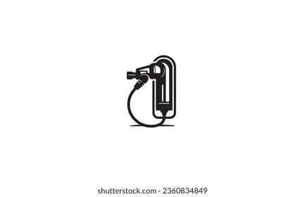 Icono del vector negro de la bomba de combustible del vehículo sobre fondo blanco