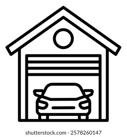 Vehicle Garage icon line vector illustration