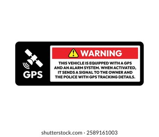 Vehicle GPS and Alarm System Warning Sign Safety Alert High Quality Vector