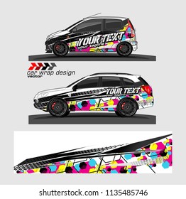 vehicle graphic kit. abstract lines with camouflage background for car vinyl sticker wrap