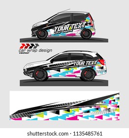 vehicle graphic kit. abstract lines with camouflage background for car vinyl sticker wrap