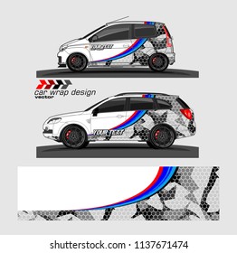 vehicle graphic kit. abstract lines with camouflage background for car vinyl sticker wrap