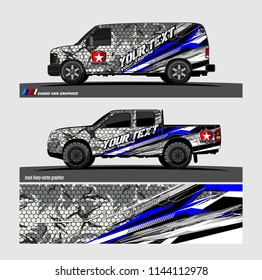 
vehicle graphic kit. abstract lines with camouflage background for van and truck vinyl sticker wrap
