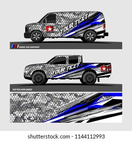 
vehicle graphic kit. abstract lines with camouflage background for van and truck vinyl sticker wrap
